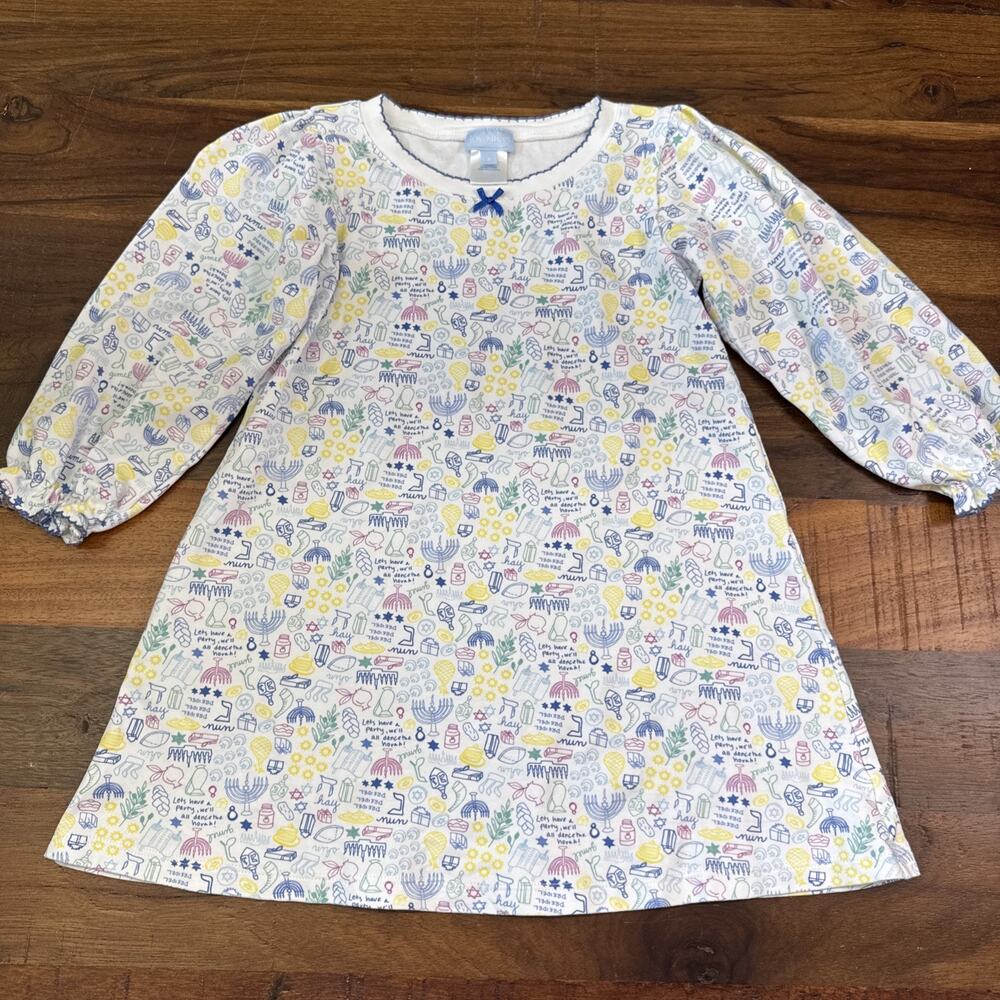 Joy Street Jackson Hole Pajama Hanukkah Nightgown Kids 5t 100% Pima Cotton